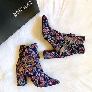 Badgley Mischka Morrisey Floral Pointed Toe Bootie